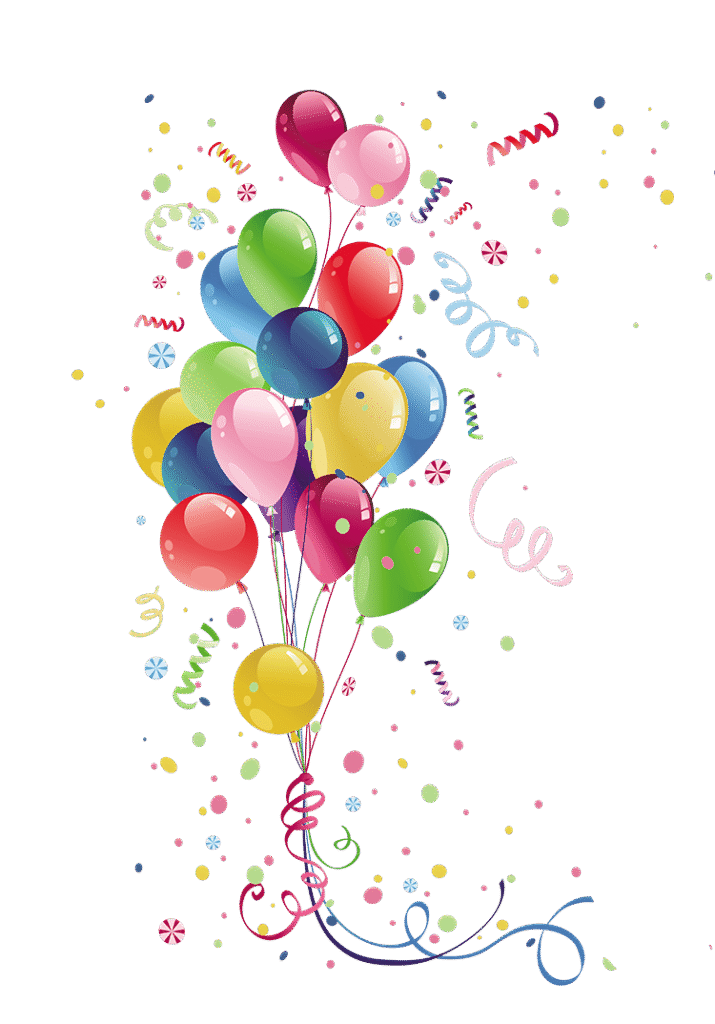 Party Balloon Birthday, Colorful balloons, ribbon, color Splash, heart png