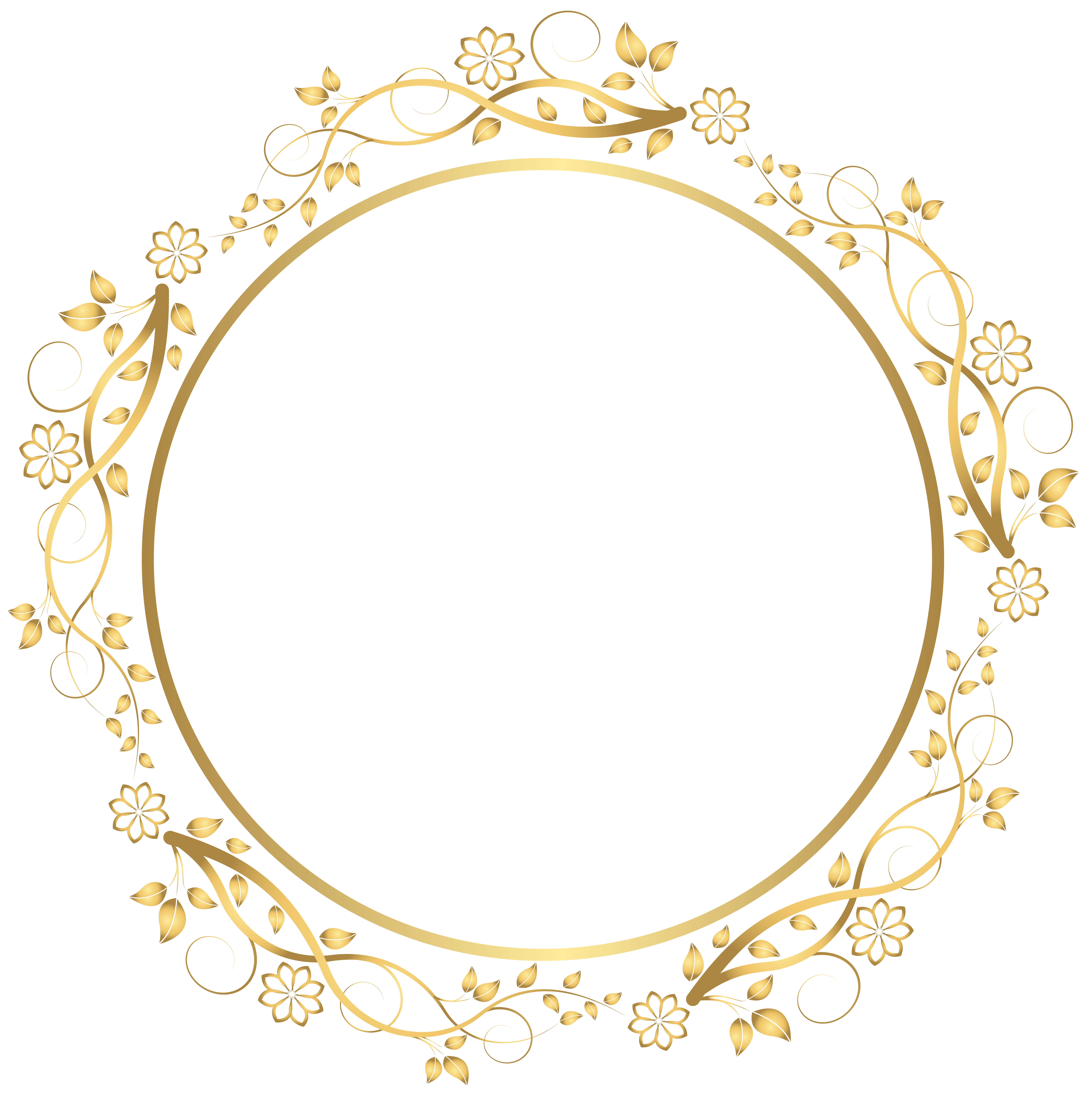 Frame, Gold Round Floral Border, round beige floral frame illustration, rectangle, border Frame, flower png