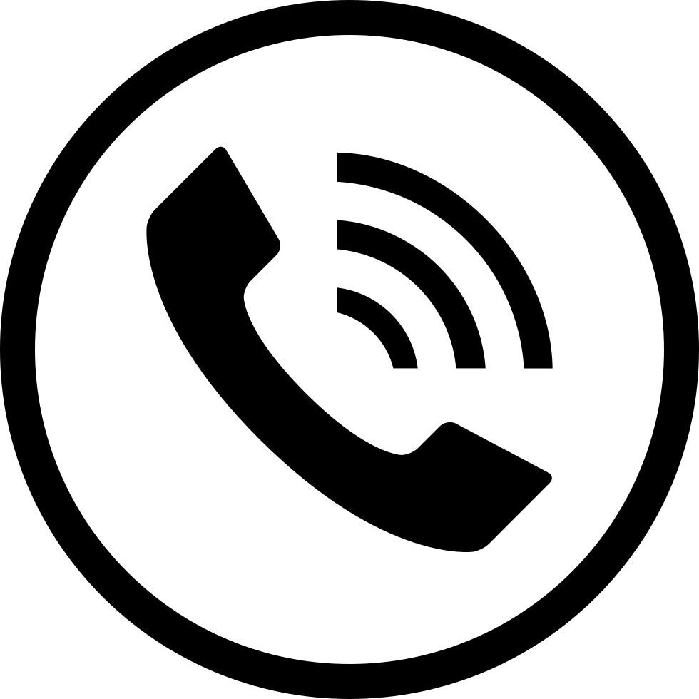 Free White Telephone Logo PNG – Transparent Icon Download