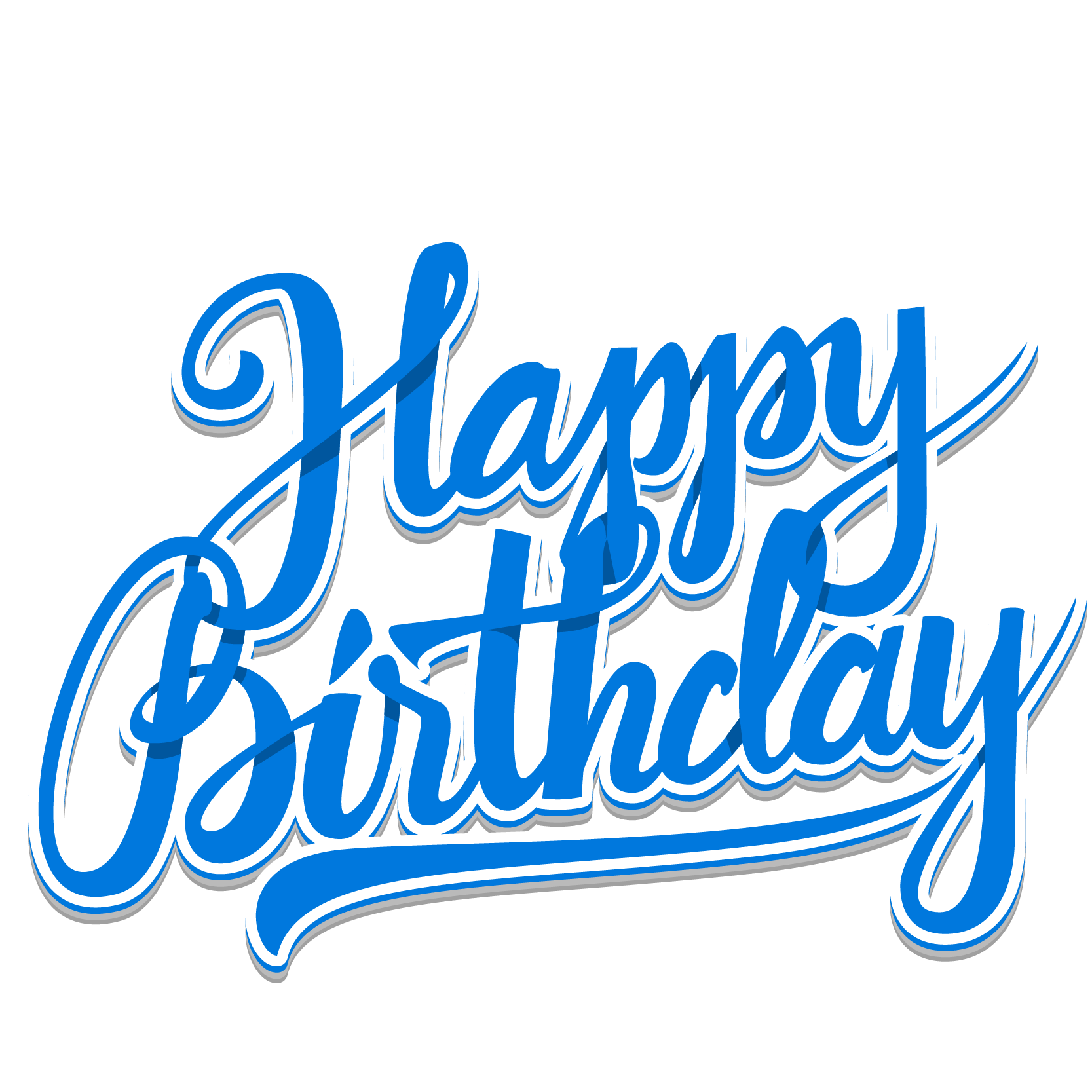 Blue Happy Birthday PNG Free Download