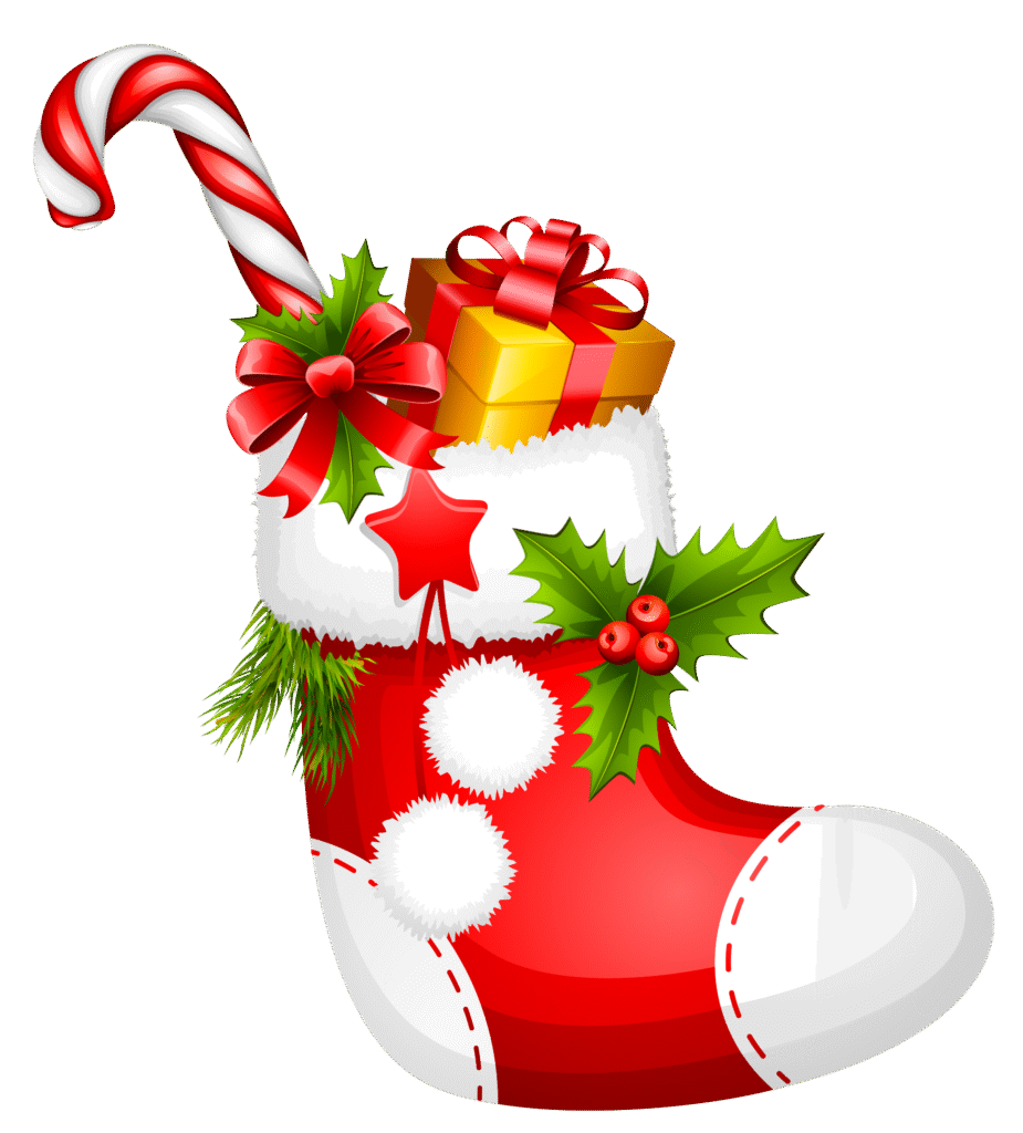 Christmas Gift with Candy Cane PNG Free Download