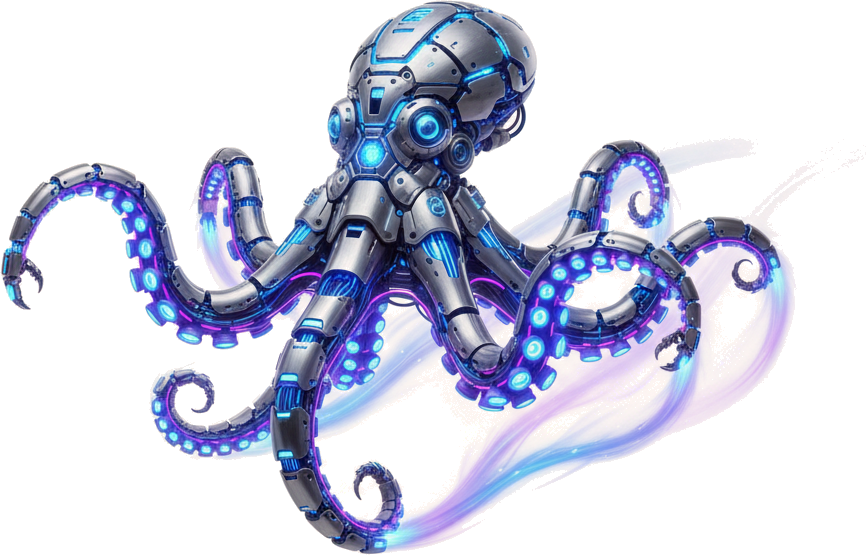 Cybernetic Octopus PNG