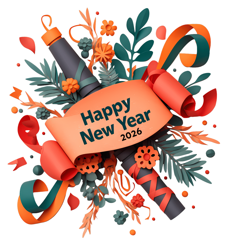 Happy New Year PNG – Festive Greeting Text Transparent Free Download