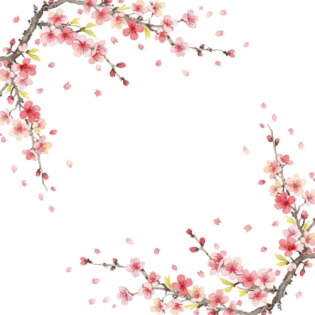 Watercolor Cherry Blossoms PNG Free Download