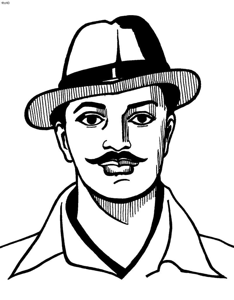 Bhagat Singh Sketch PNG
