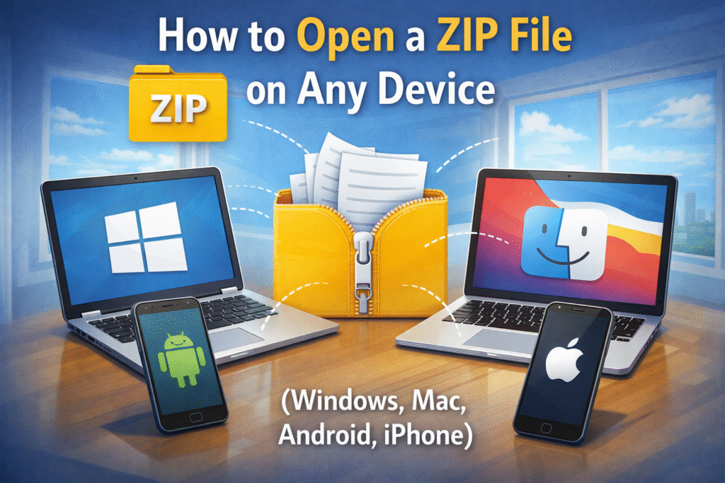 open zip file